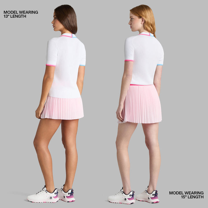 Micropleat Stretch Woven Highwaisted Skort - Blush