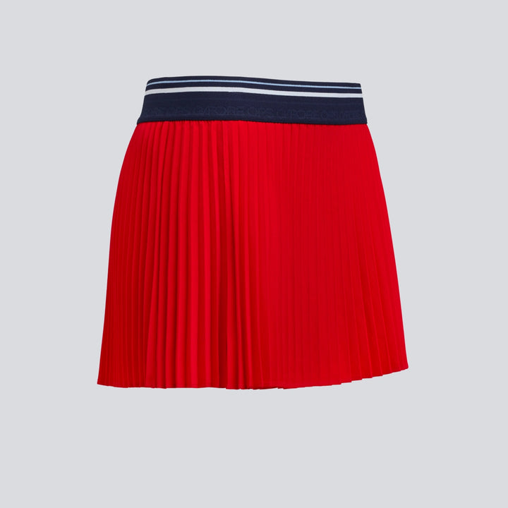 Micropleat Stretch Woven Highwaisted Skort - Lava