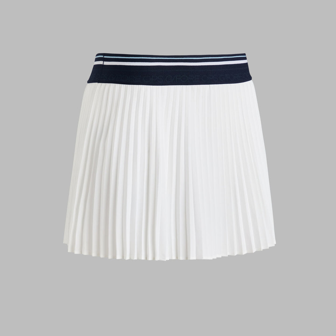 Micropleat Stretch Woven Highwaisted Skort - Snow