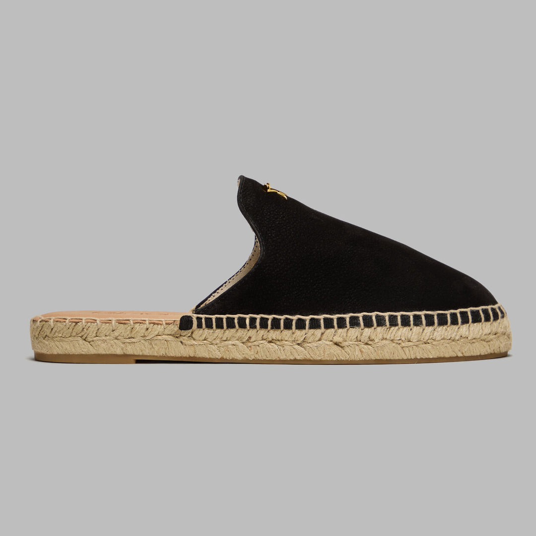 Metal Tees Leather Espadrille - Onyx