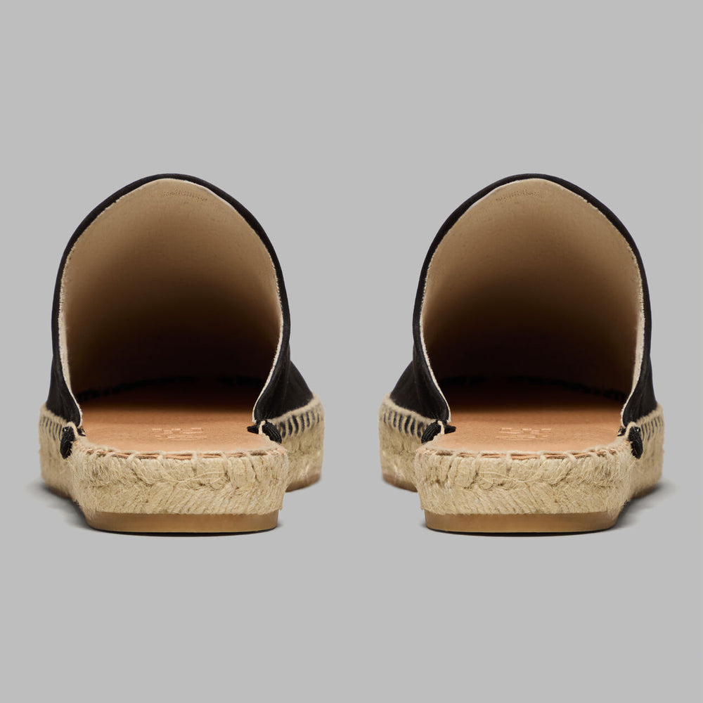 Metal Tees Leather Espadrille - Onyx