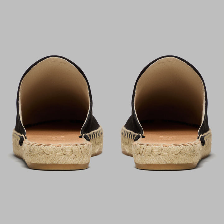 Metal Tees Leather Espadrille - Onyx