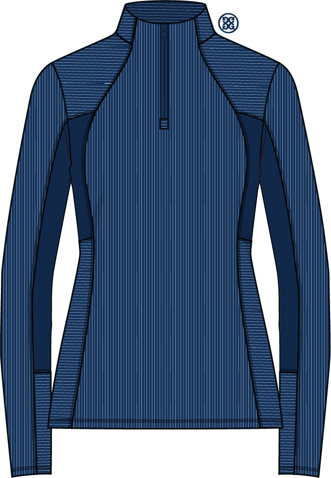 2-TONE Rib 1/4 Zip Pullover - Twilight / Sky
