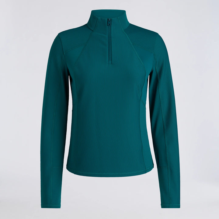 2-TONE Rib 1/4 Zip Pullover - Marine Teal
