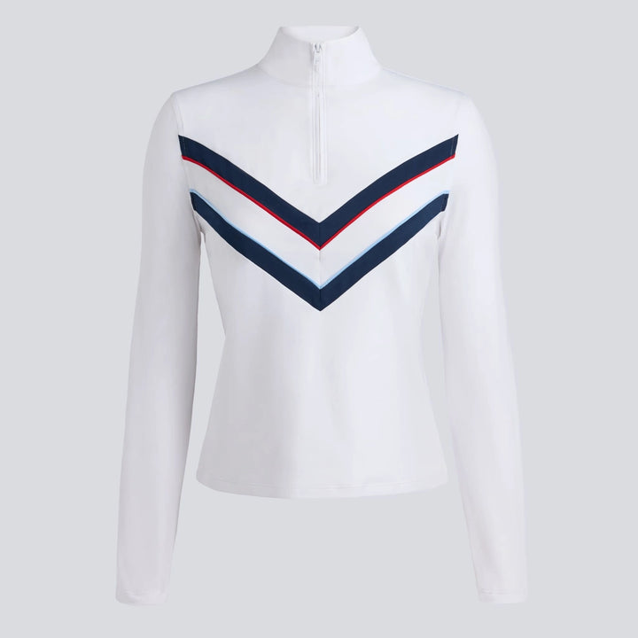 Chevron Tech Jersey Long Sleeve Polo - Snow