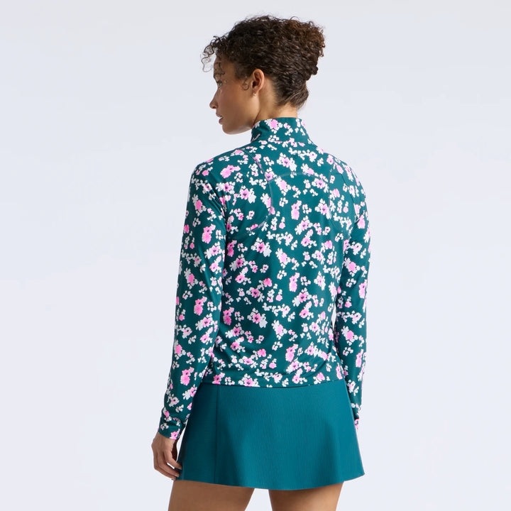 Blossom Silky Tech Nylon 1/4 Zip Pullover - Marine Teal
