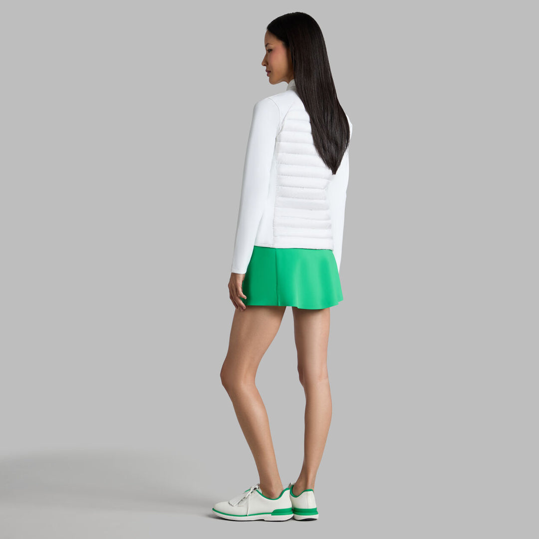 V Down Quilted Hybrid Jacket - Chalk White