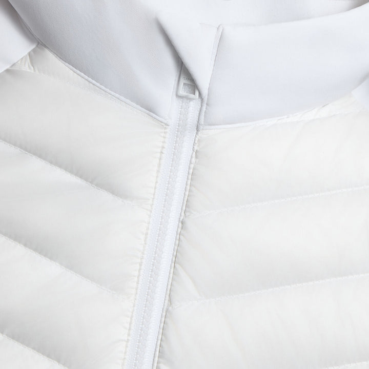 V Down Quilted Hybrid Jacket - Chalk White