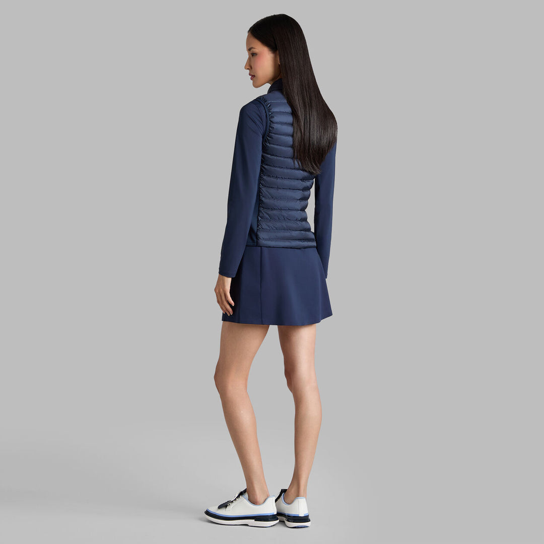 V Down Quilted Stretch Tech Interlock Vest - Twilight