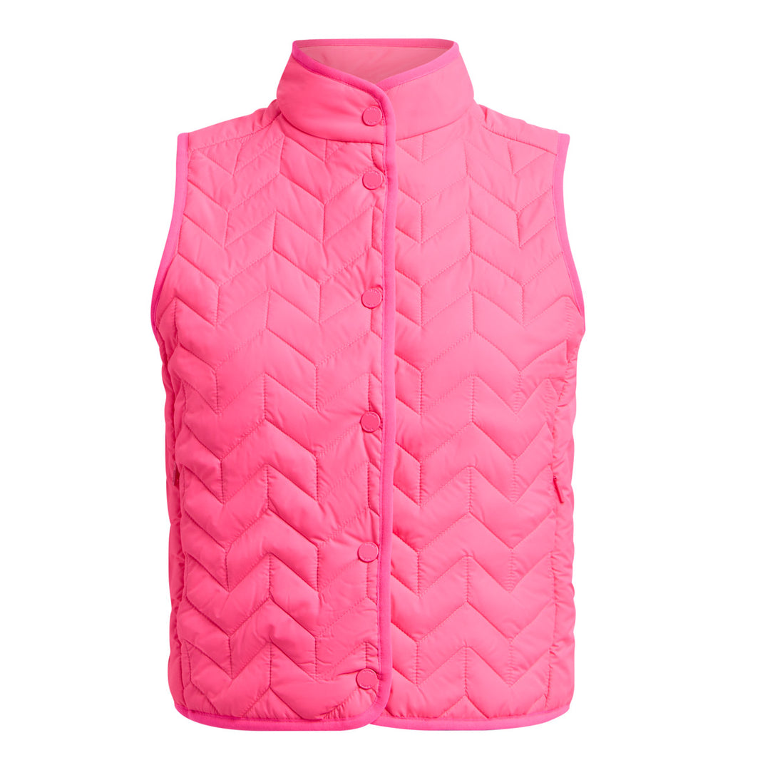 Lightweight Chevron Quilted Vest - Knockout Pink