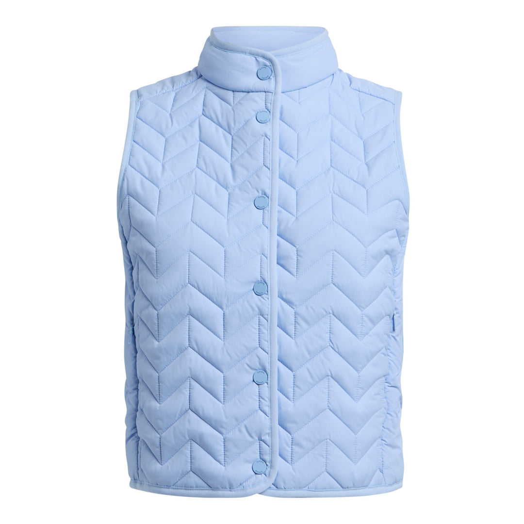 Lightweight Chevron Quilted Vest - Sky