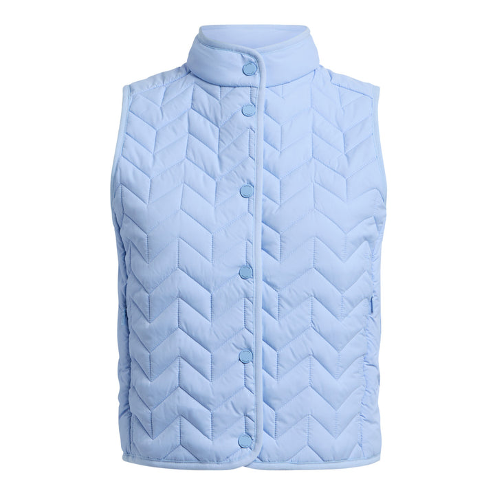 Lightweight Chevron Quilted Vest - Sky