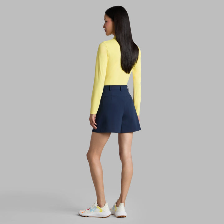 Silky Tech Nylon Long Sleeve Zip Polo - Canary