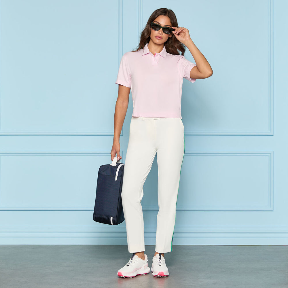 Tux Quarter Zip Boxy Polo - Blush