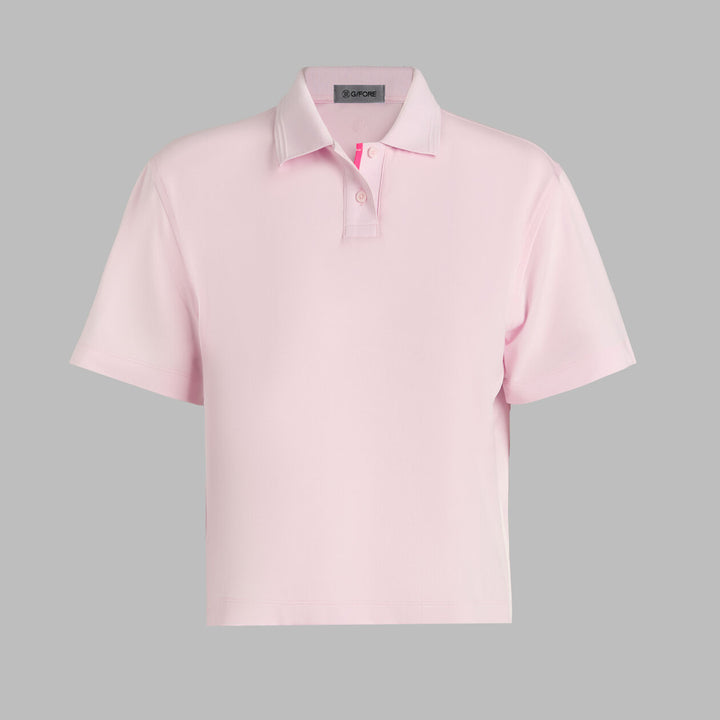Tux Quarter Zip Boxy Polo - Blush