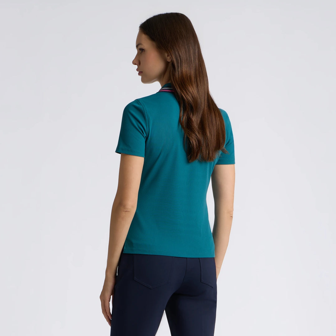 Tech Nylon Rib Polo - Marine Teal