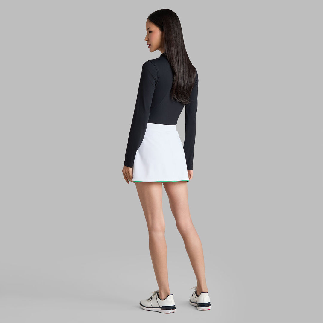 Ribbed Tech Nylon Long Sleeve Polo - Onyx