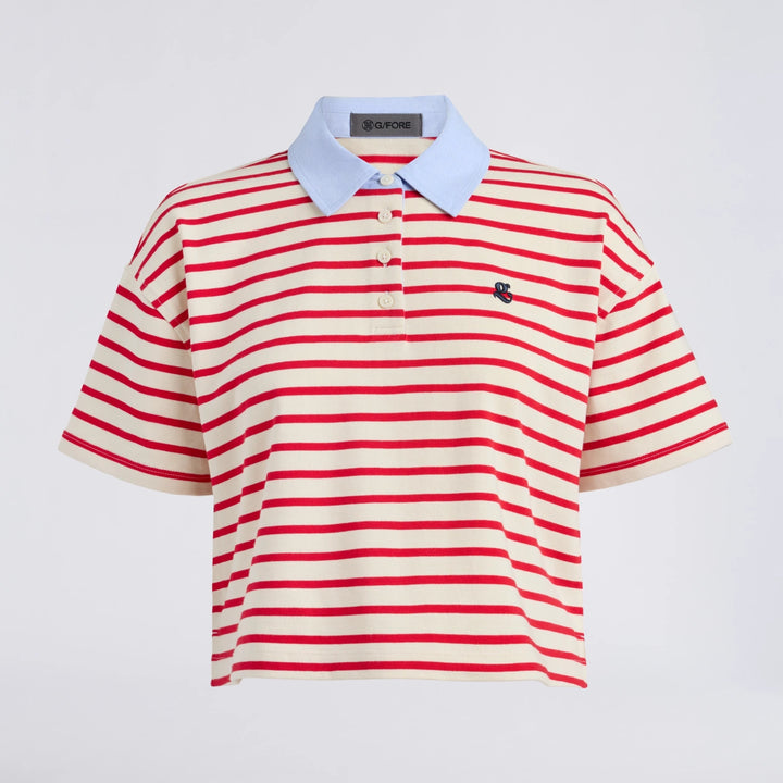 Fore Corners Boxy Rugby Polo - Chalk White / Lava