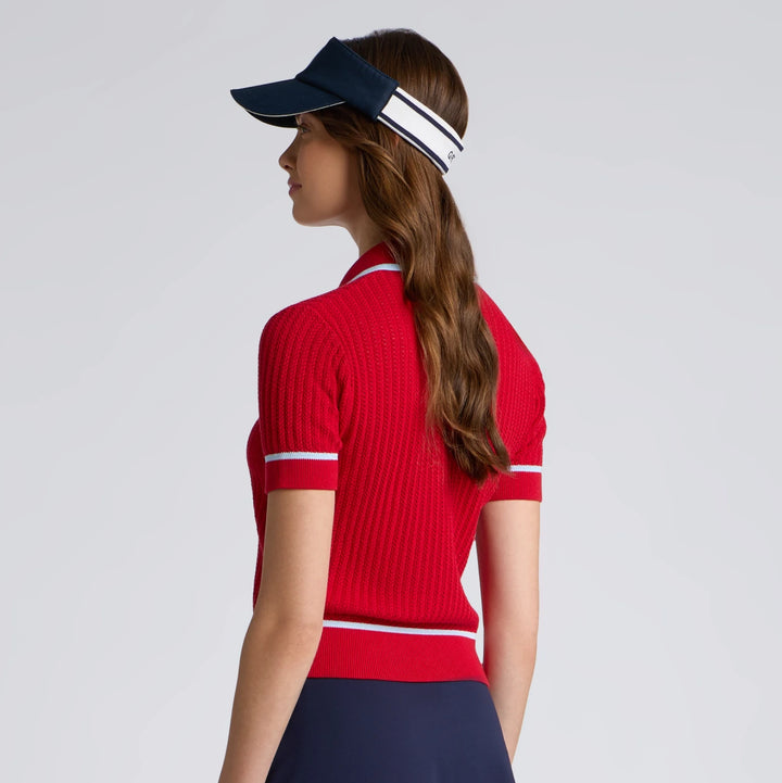 Summer Friday Textured Knit Polo - Lava