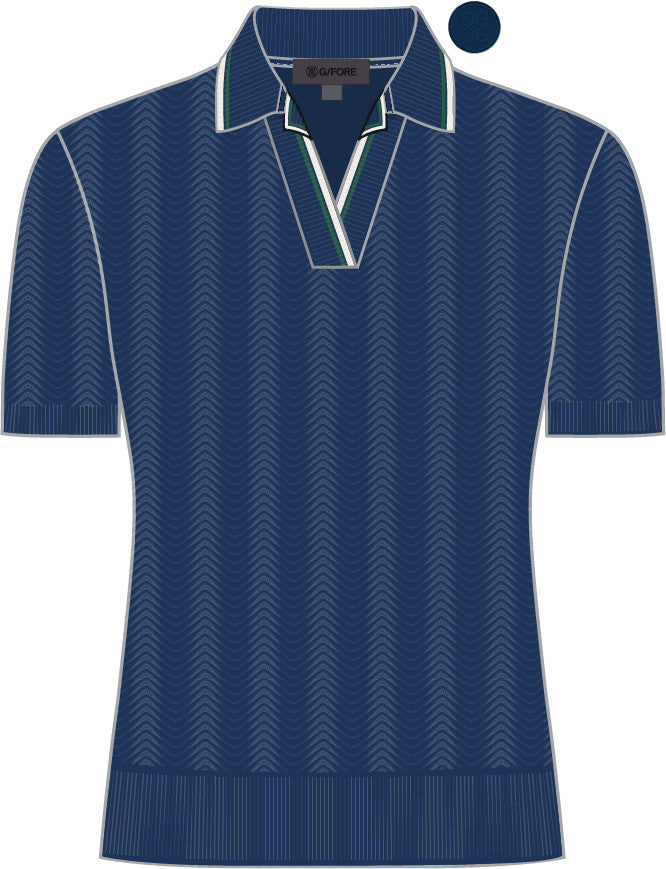 Johnny Collar Cooling Cotton Sweater Polo - Twilight