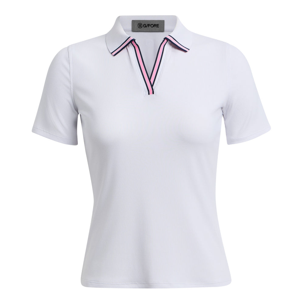 Johnny Collar Tech Nylon Rib Polo - Snow/Twilight