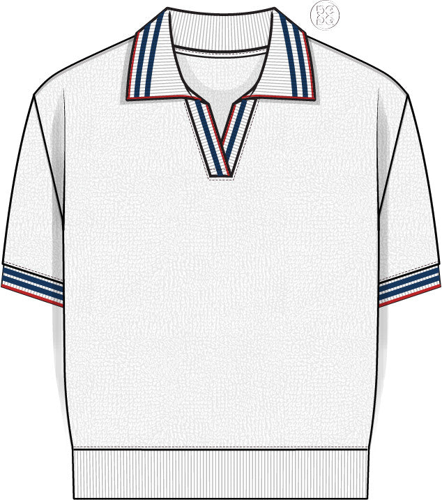 Johnny Collar Cotton Terry Relaxed Polo - Snow
