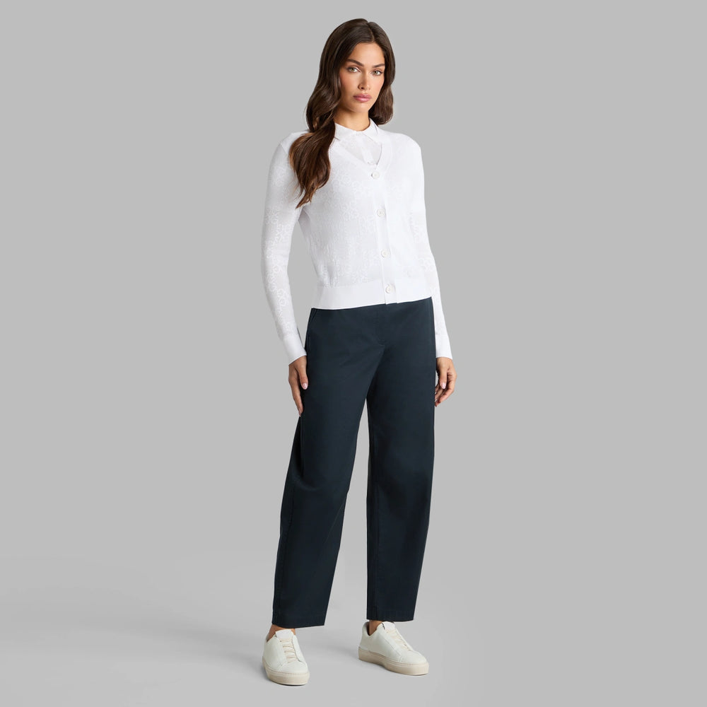 Pointelle Stitch Cardigan Sweater - Snow