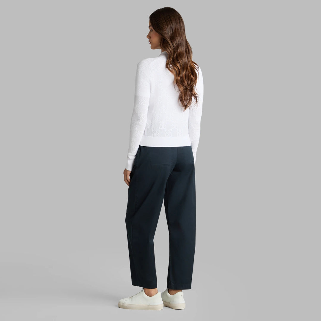 Pointelle Stitch Cardigan Sweater - Snow