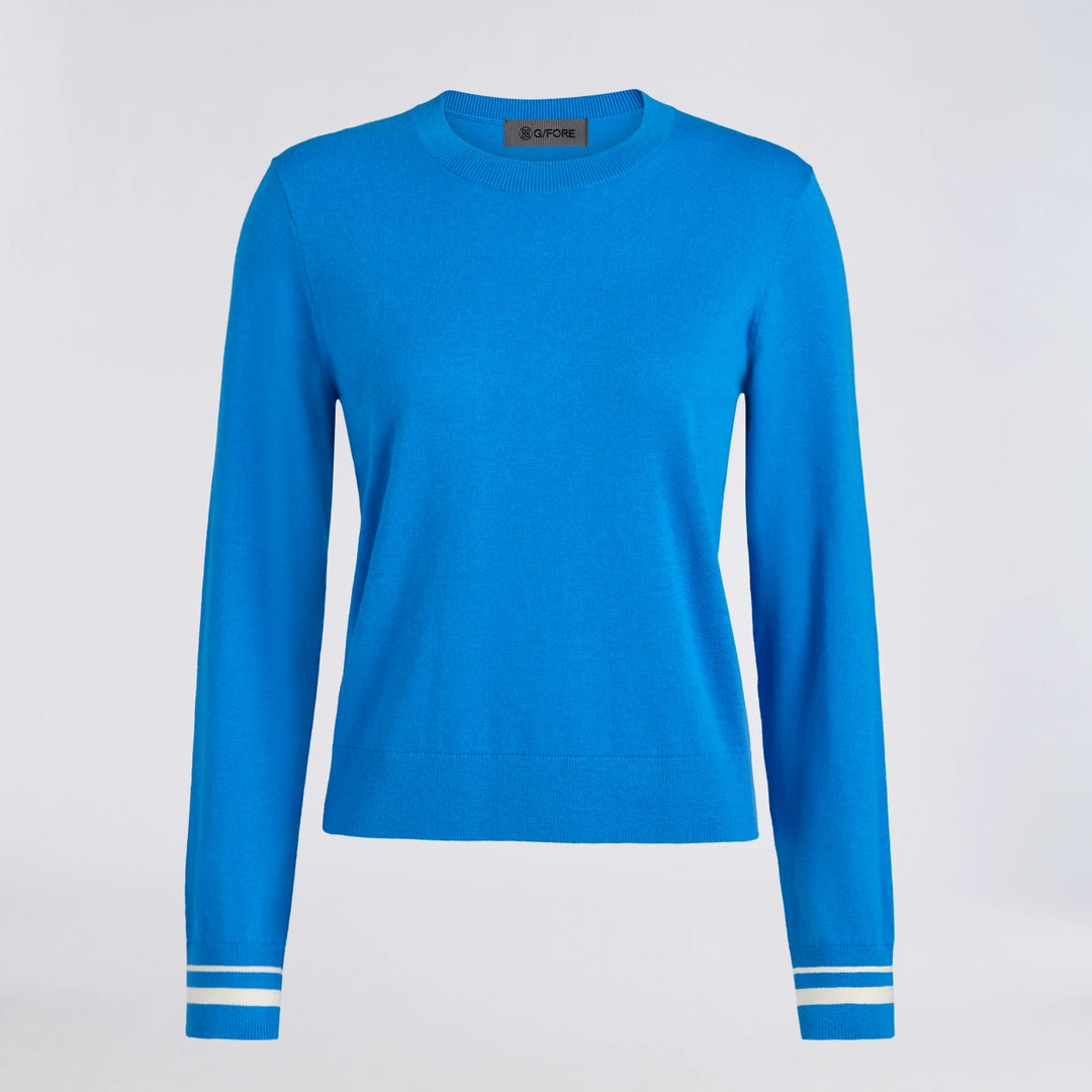Cooling Cotton Crewneck Sweater - Cerulean