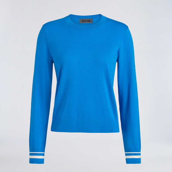 Cooling Cotton Crewneck Sweater - Cerulean