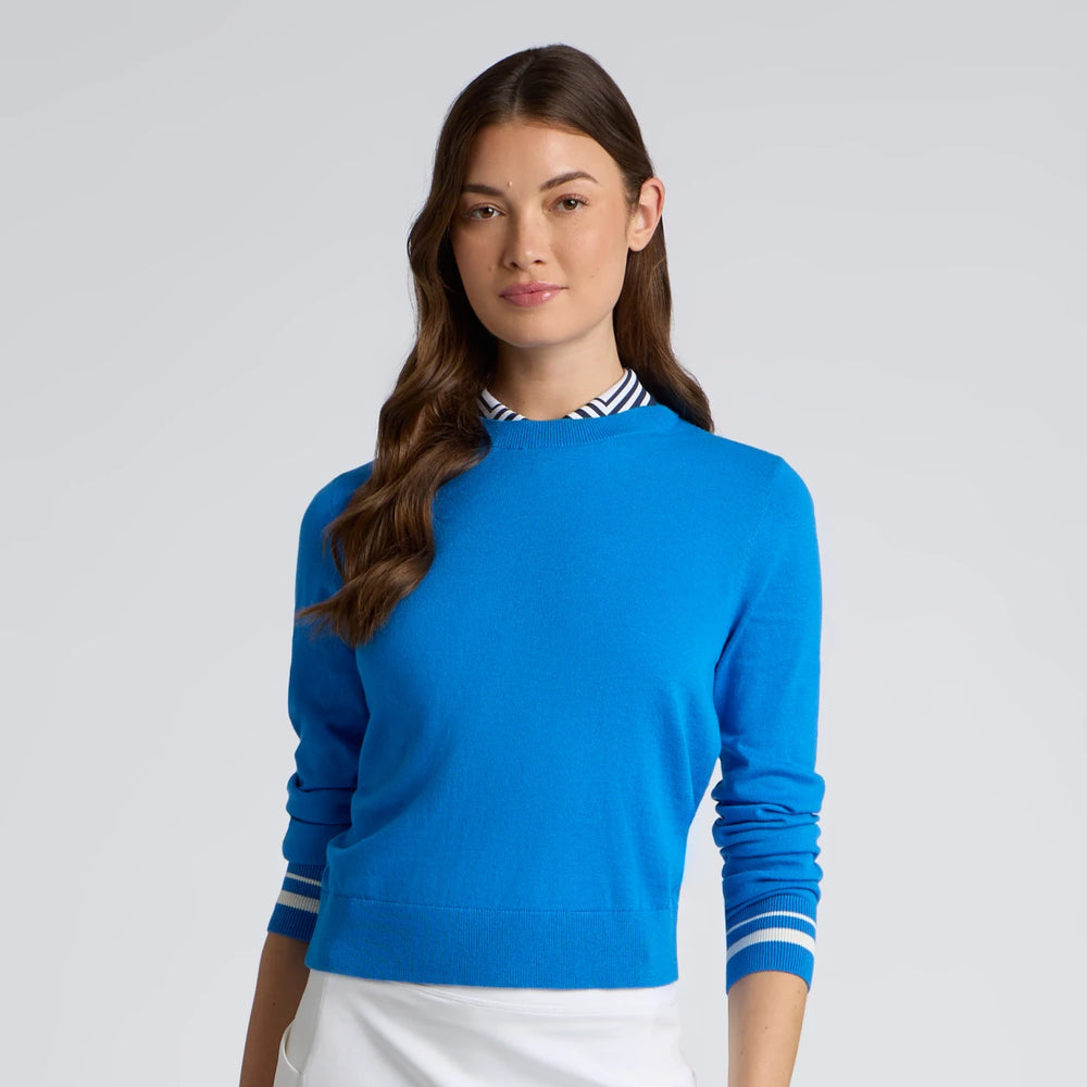 Cooling Cotton Crewneck Sweater - Cerulean