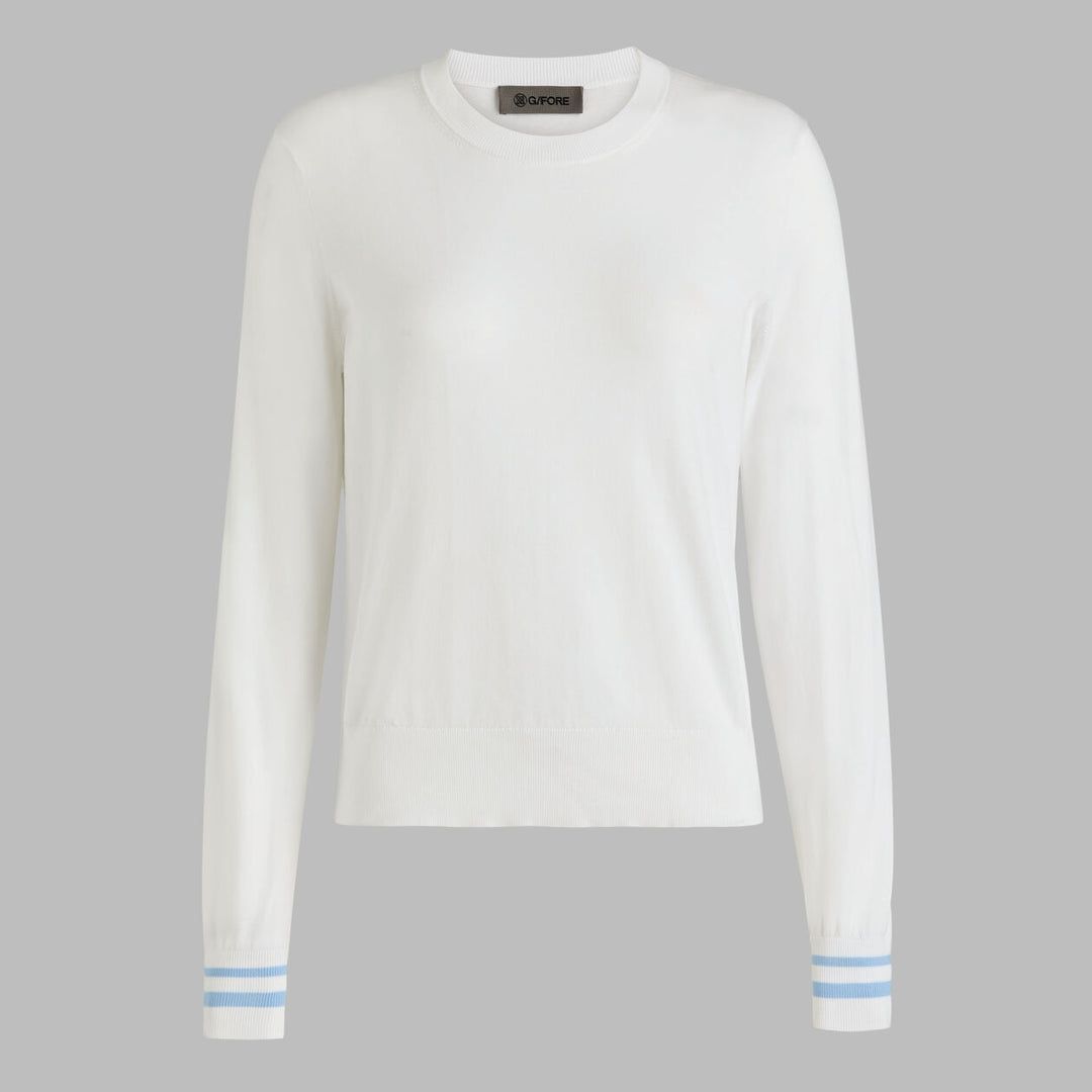 Cooling Cotton Crewneck Sweater - Chalk White