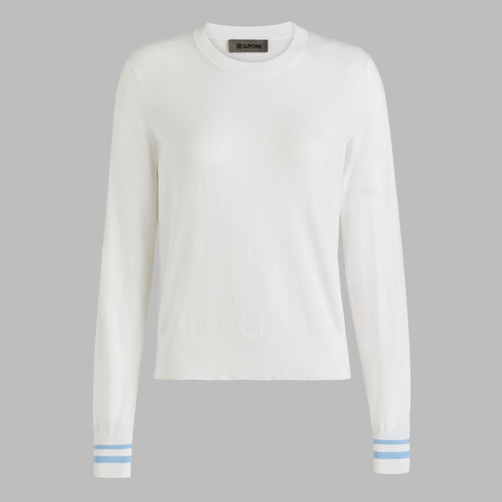 Cooling Cotton Crewneck Sweater - Chalk White