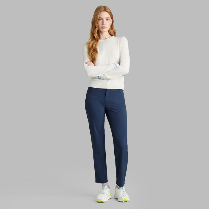 Cooling Cotton Crewneck Sweater - Chalk White