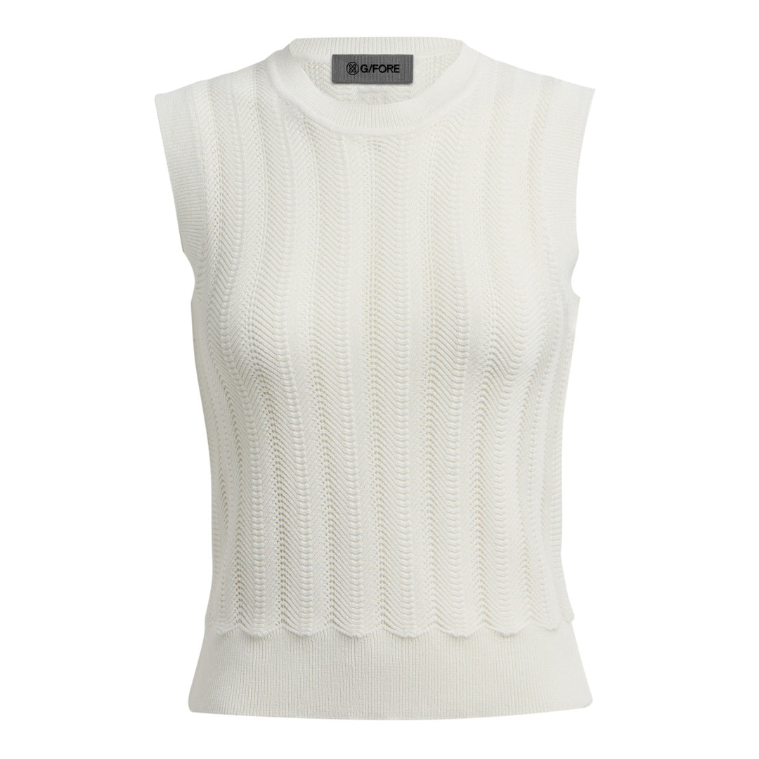 Cooling Cotton Sleeveless Crewneck - Chalk White
