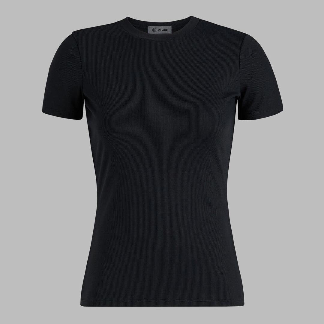Tech Nylon Rib Fitted Tee - Onyx