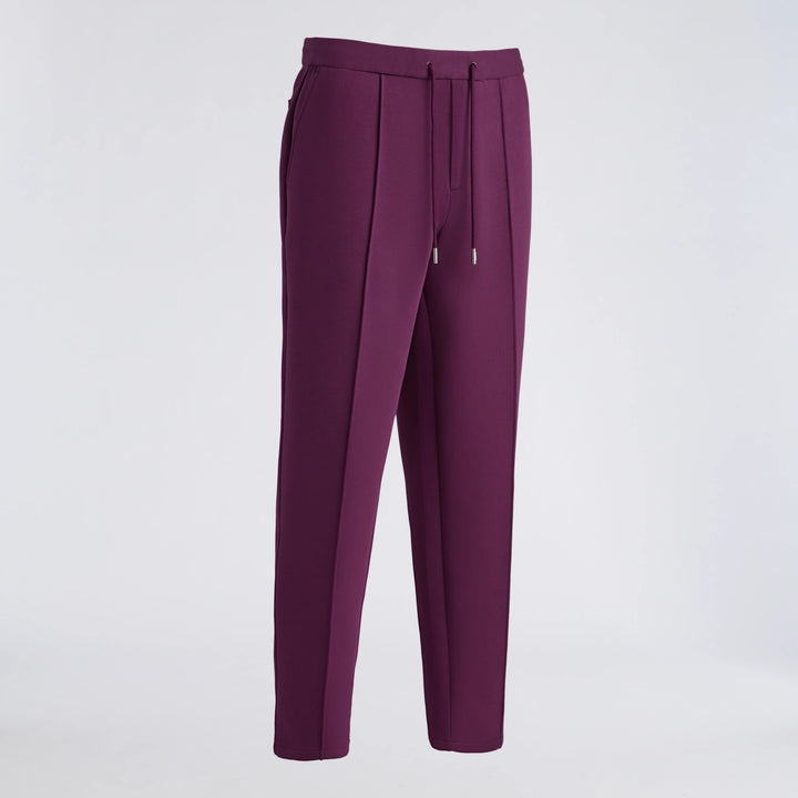 Cotton Blend Scuba Pant - Dark Plum