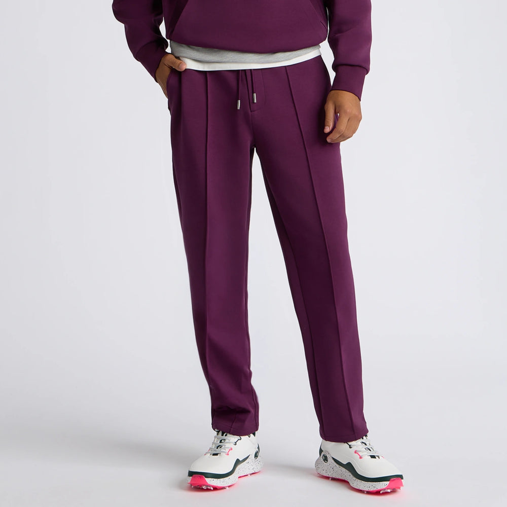 Cotton Blend Scuba Pant - Dark Plum