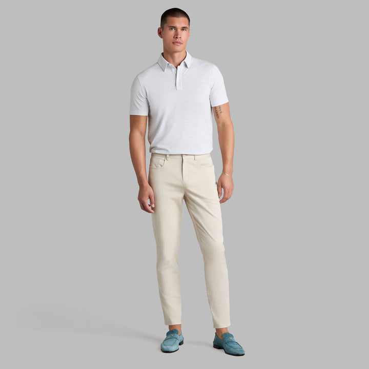 Cotton Twill 5 Pocket Straight Leg Pant - Pumice