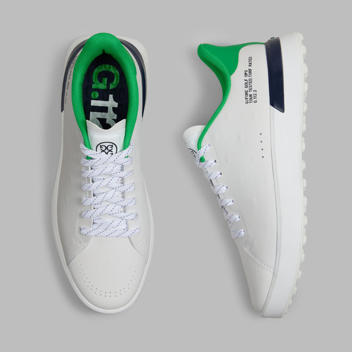 G.112 EMBOSSED SKULL &amp;amp; TEES HYBRID GOLF SHOE - Snow/Clover
