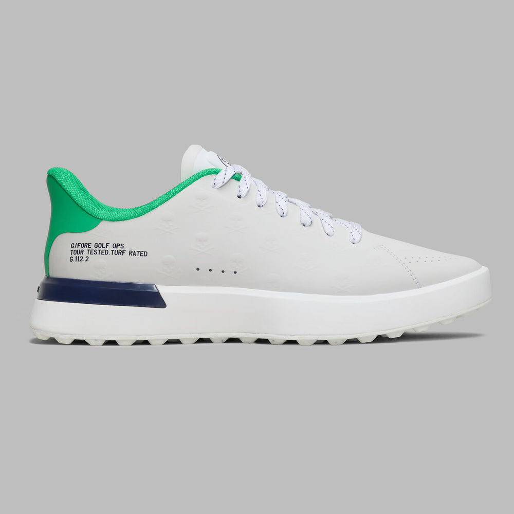 G.112 EMBOSSED SKULL &amp; TEES HYBRID GOLF SHOE - Snow/Clover