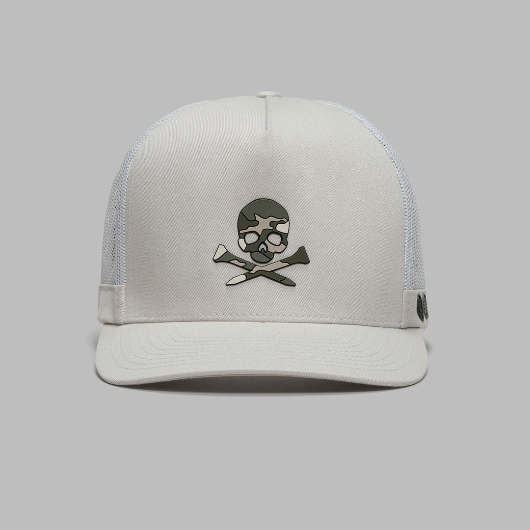 CAMO SKULL &amp;amp; TEES TALL TRUCKER HAT - Pumice