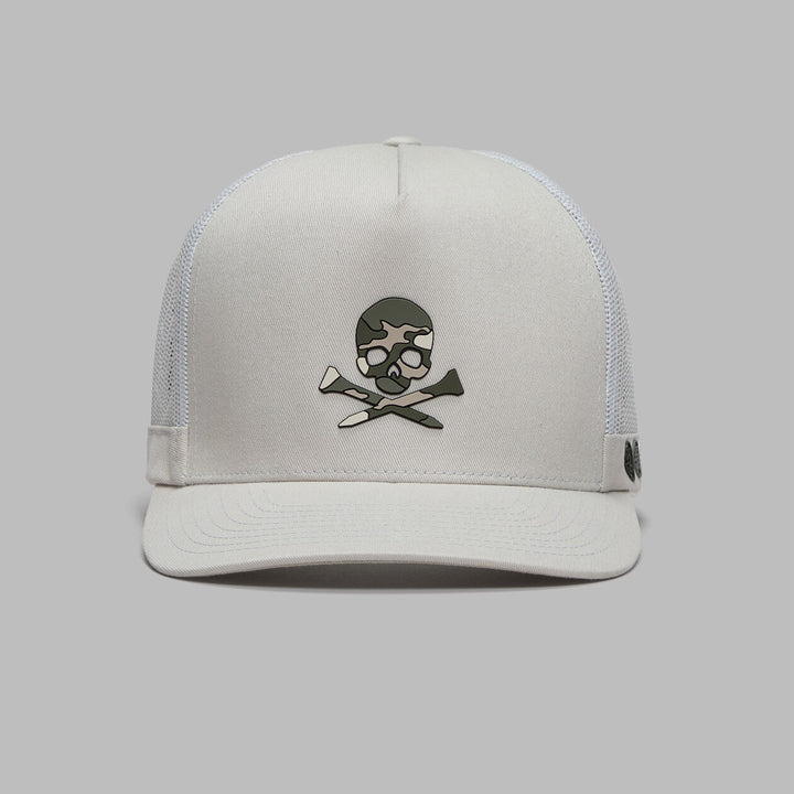CAMO SKULL &amp;amp; TEES TALL TRUCKER HAT - Pumice