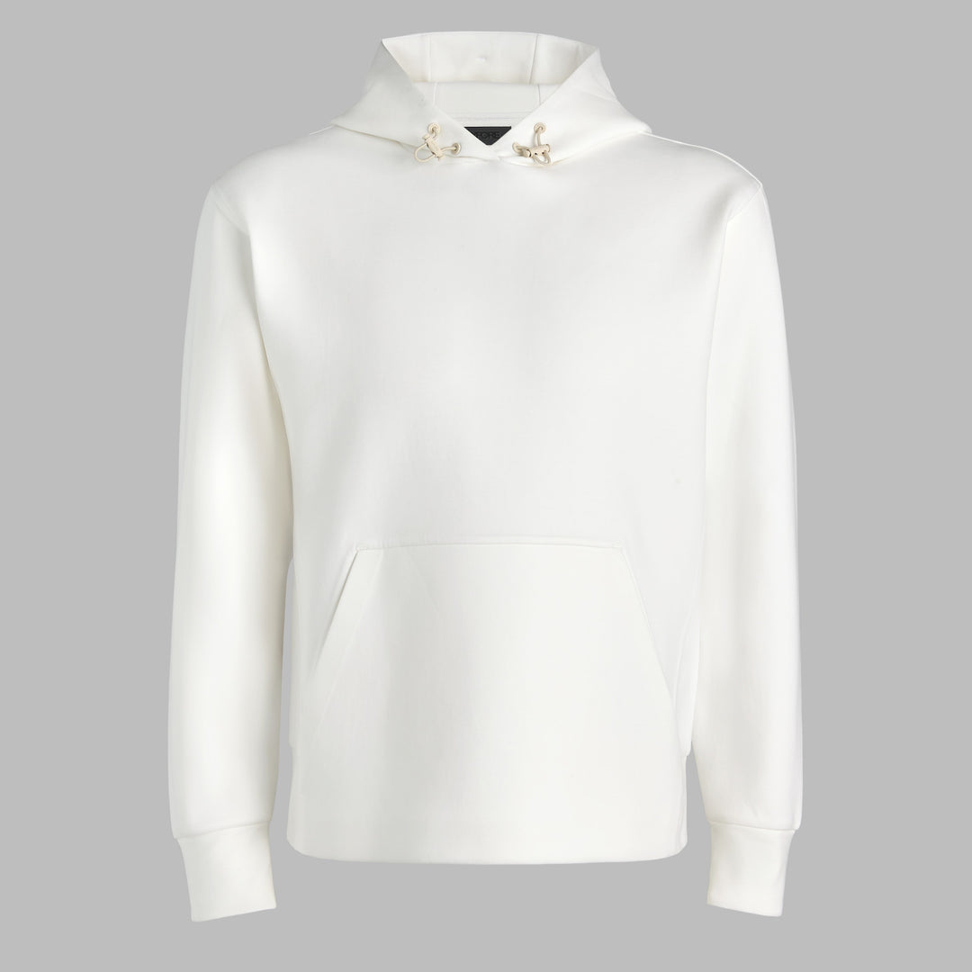 Cotton Blend Scuba Hoodie - Chalk White