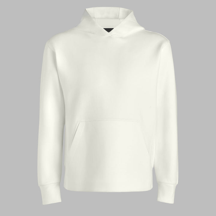 Cotton Blend Scuba Hoodie - Chalk White