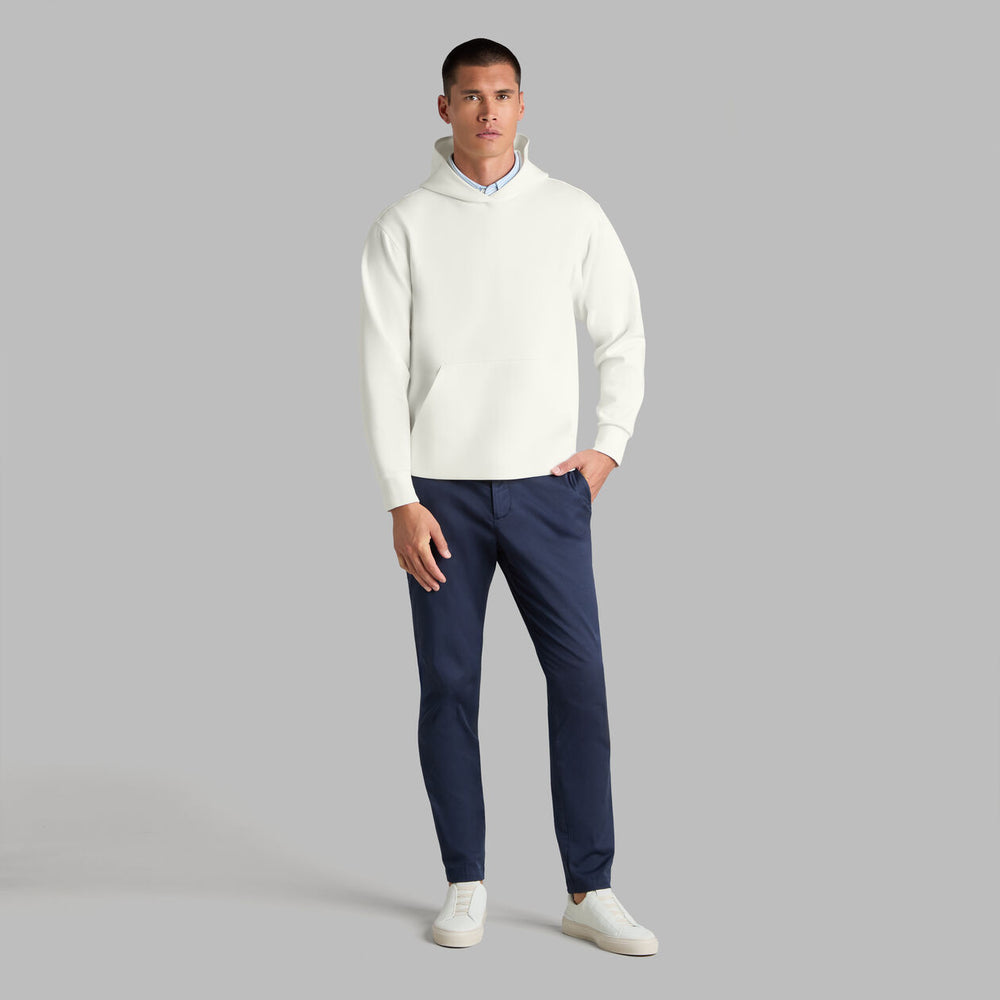 Cotton Blend Scuba Hoodie - Chalk White