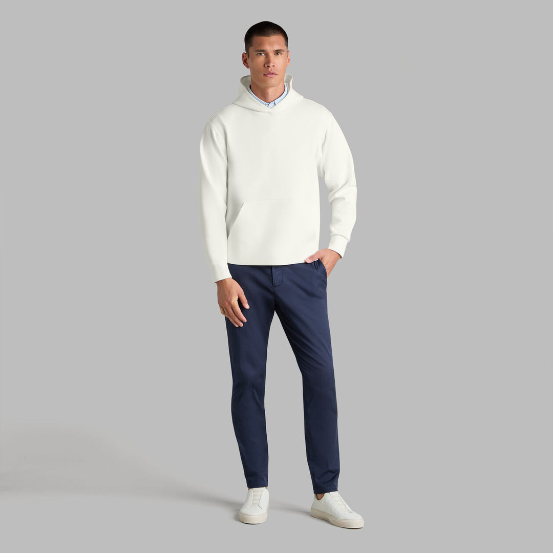 Cotton Blend Scuba Hoodie - Chalk White