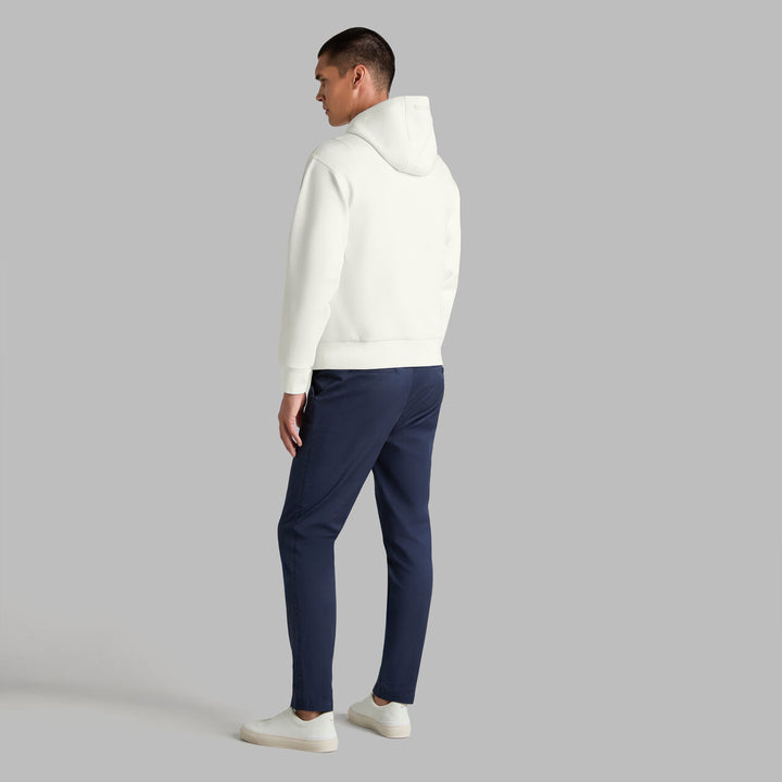 Cotton Blend Scuba Hoodie - Chalk White