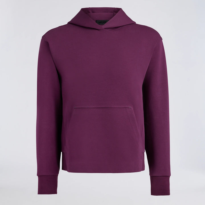 Cotton Blend Scuba Hoodie - Dark Plum