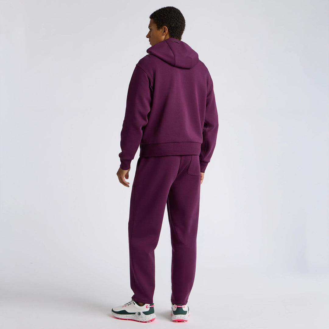 Cotton Blend Scuba Hoodie - Dark Plum